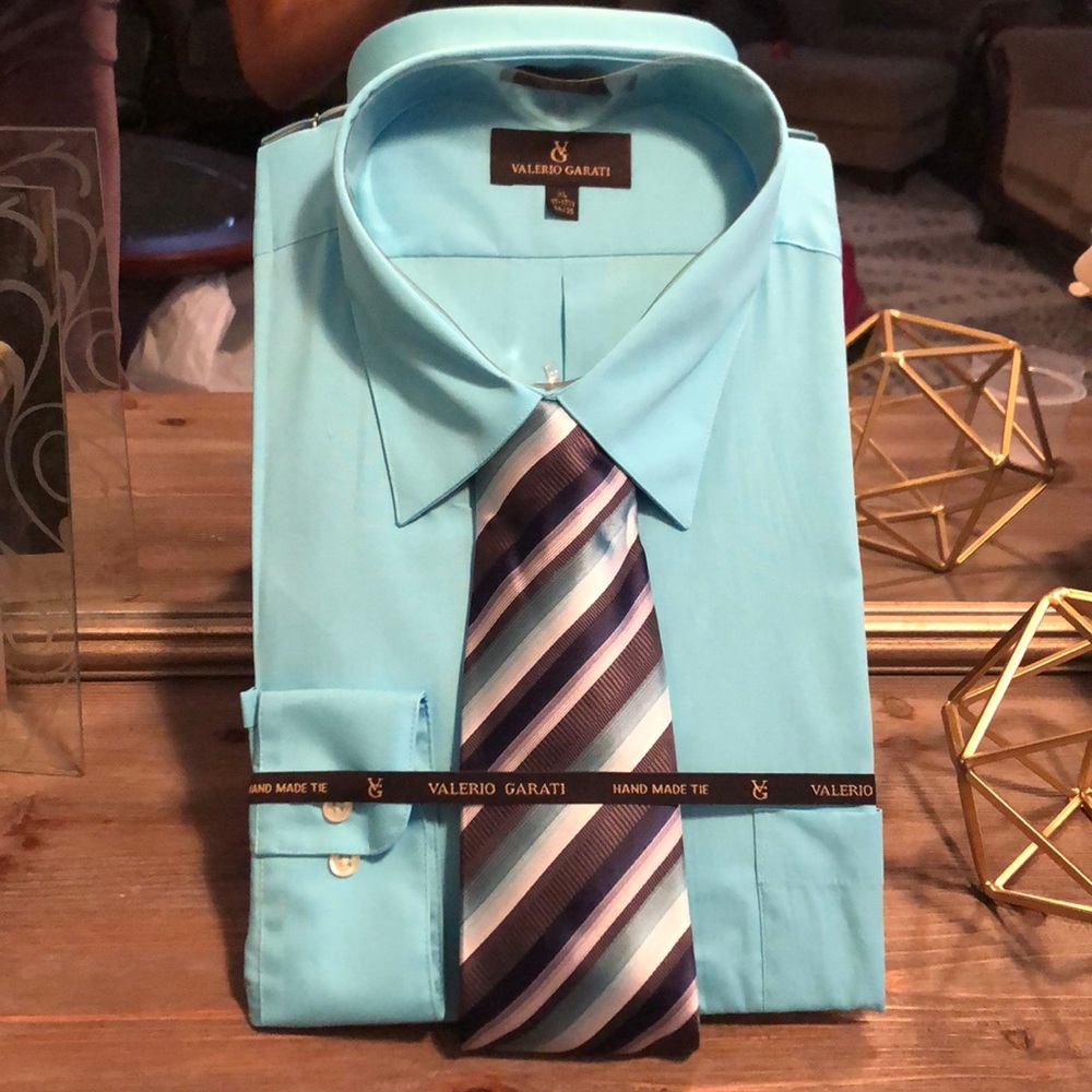 NWT Valerie Garati Full Sleeve button up shirt and tie